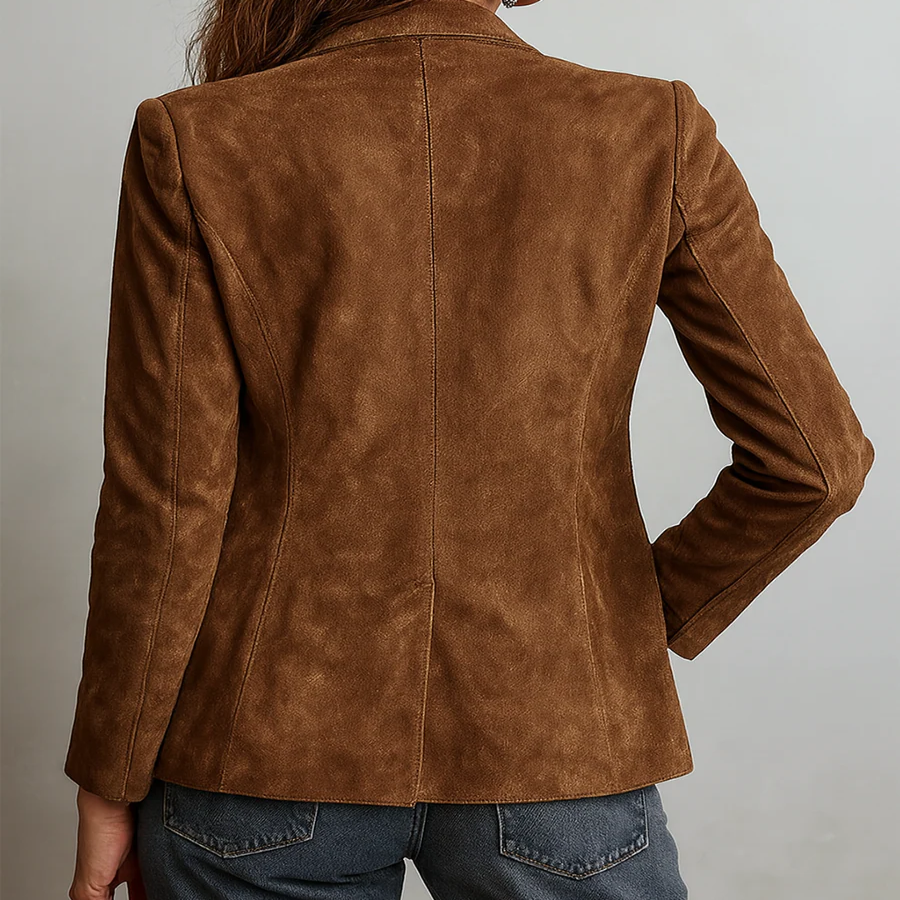 Rachel | Button-Down Suede Blazer for Women