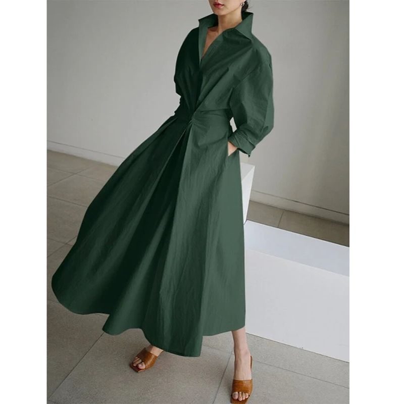 Lightweight Long Dress with Flowing Silhouette and Breathable Fabric