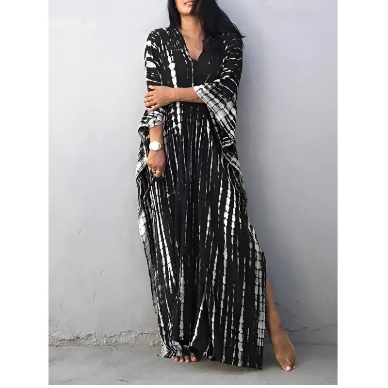 Tie Dye Maxi Dress with Relaxed Fit and Lightweight Breathable Fabric, Boho