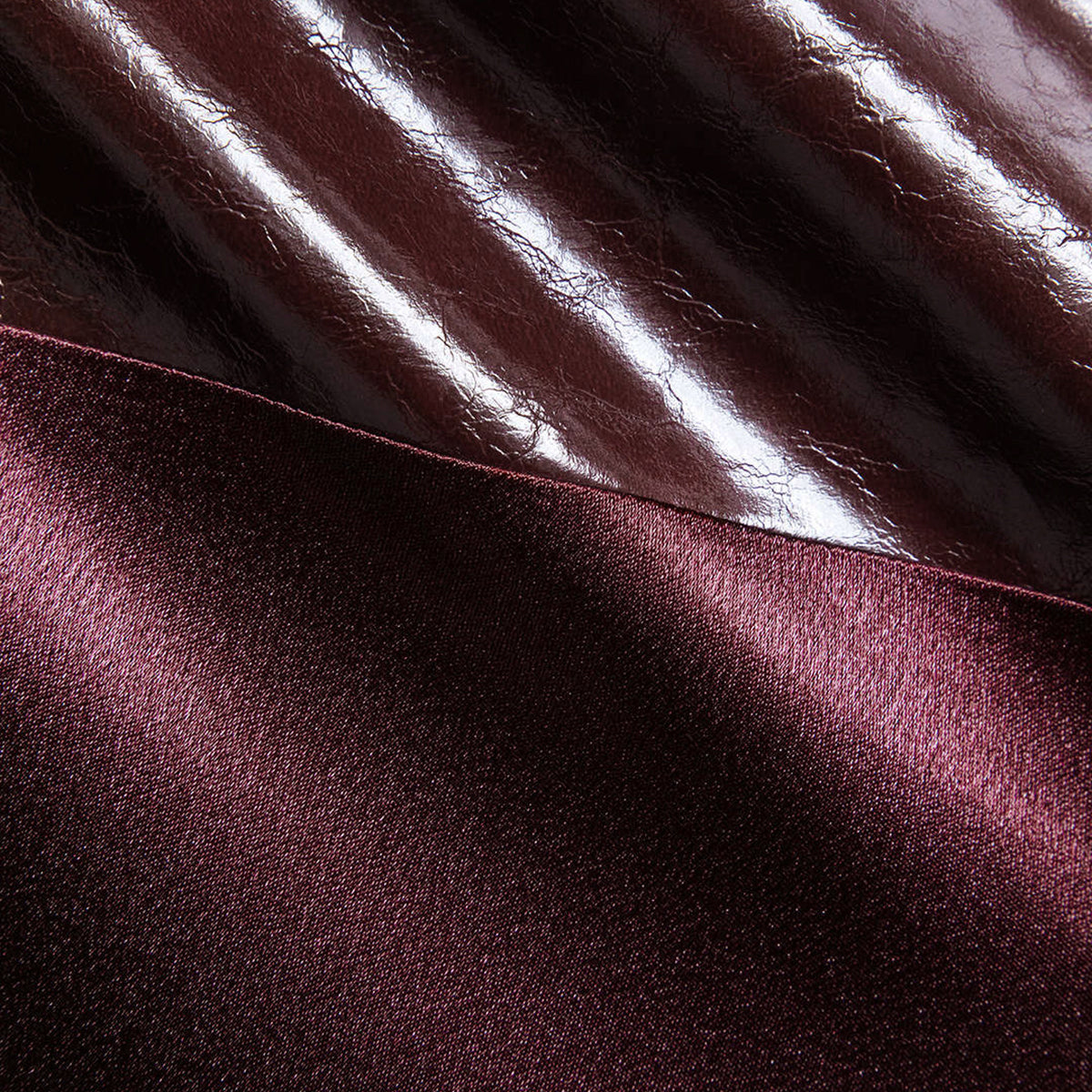 Satin Faux Leather Maxi Skirt with Invisible Side Zipper and Mid Waist Design