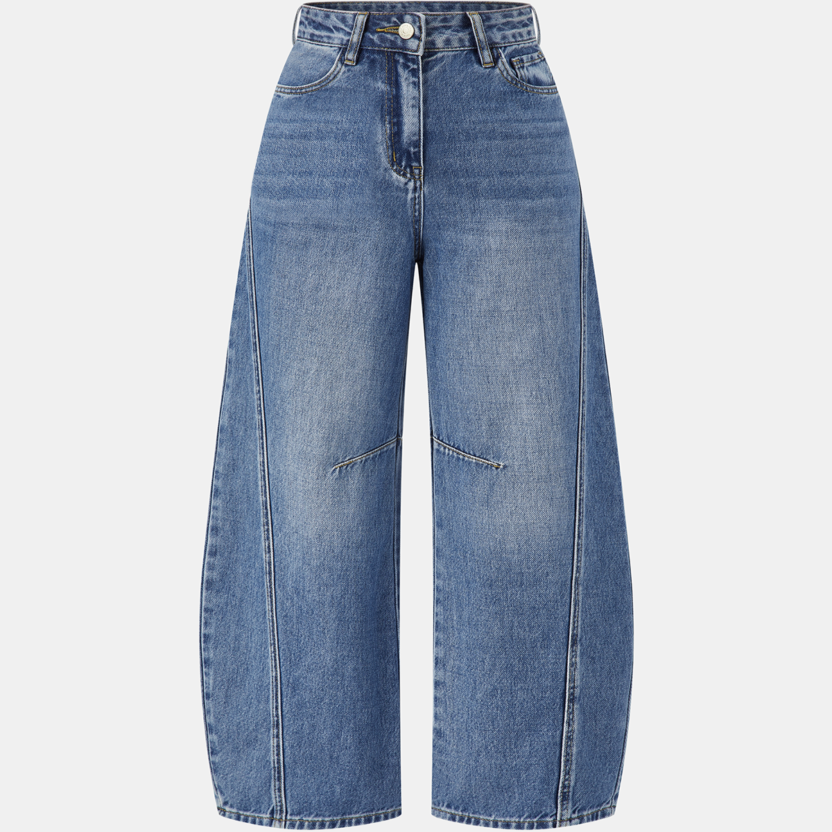 Women High Waist Wide Leg Jeans with Barrel Leg Fit