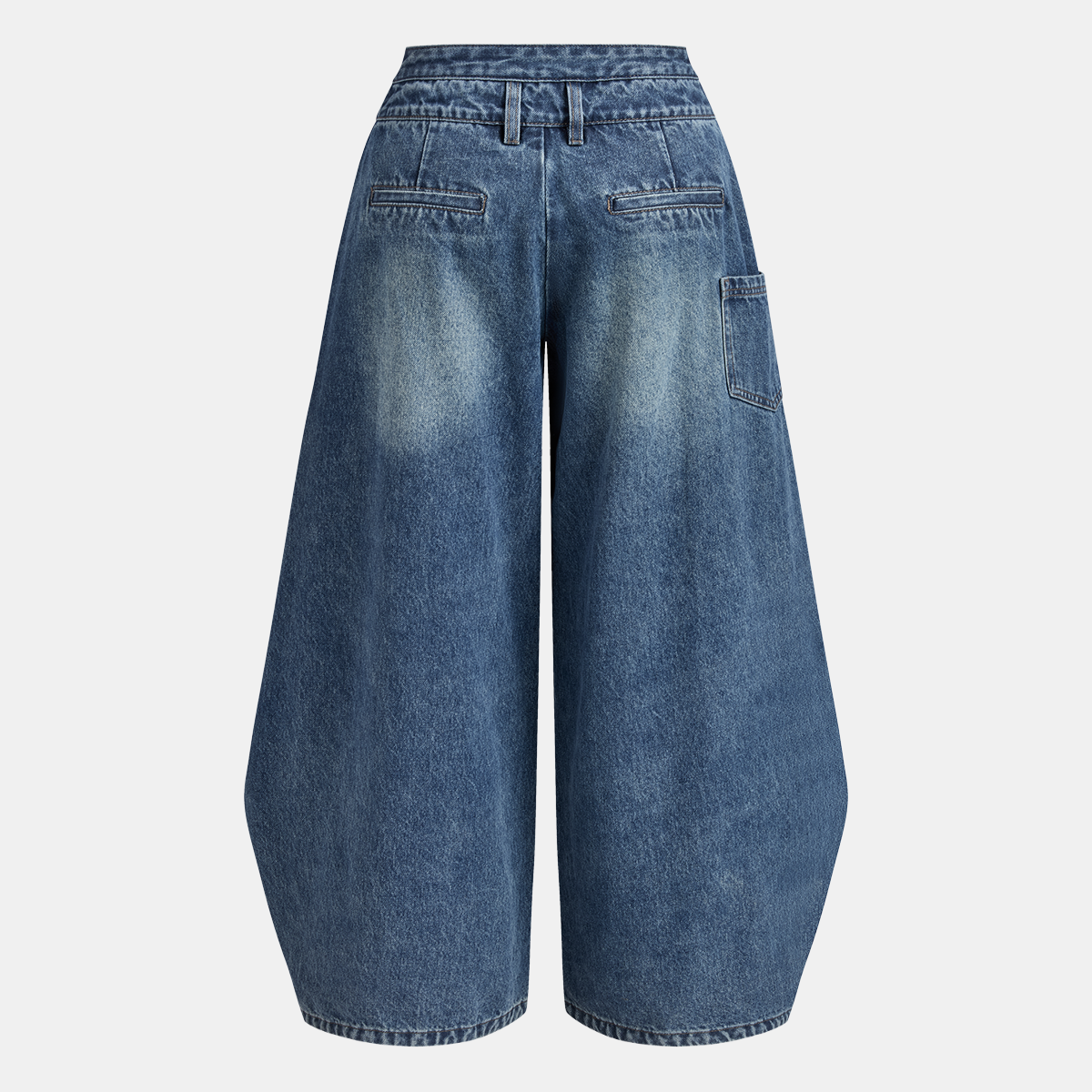 Mid Waist Denim Jeans with Slight Stretch and Regular Fit, Cotton Blend
