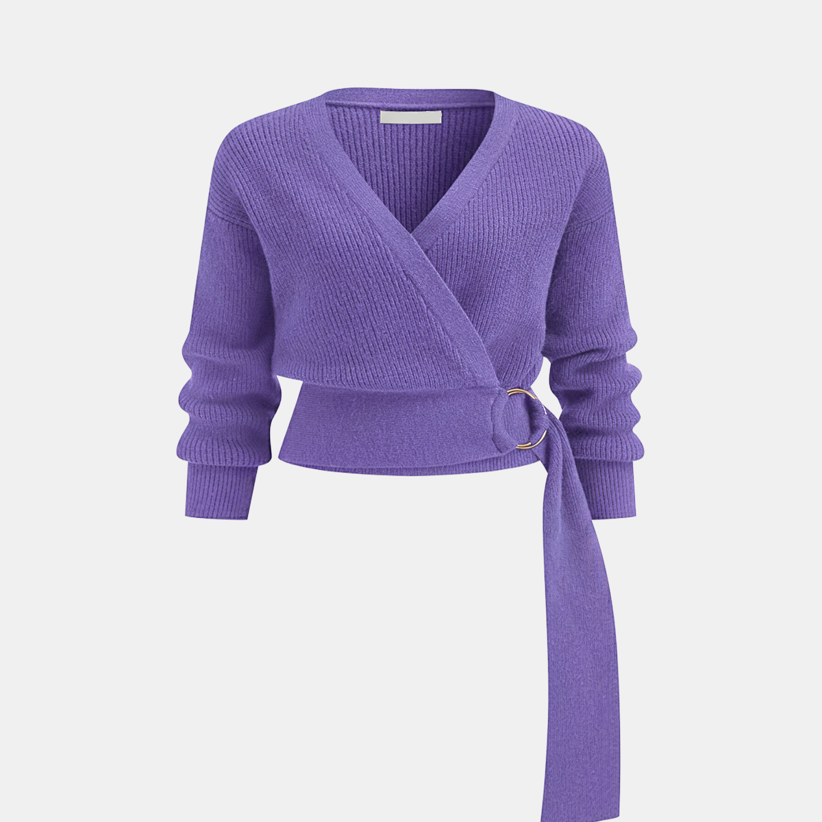 Regular Fit Knit Sweater with Medium Stretch and Triple Fiber Blend