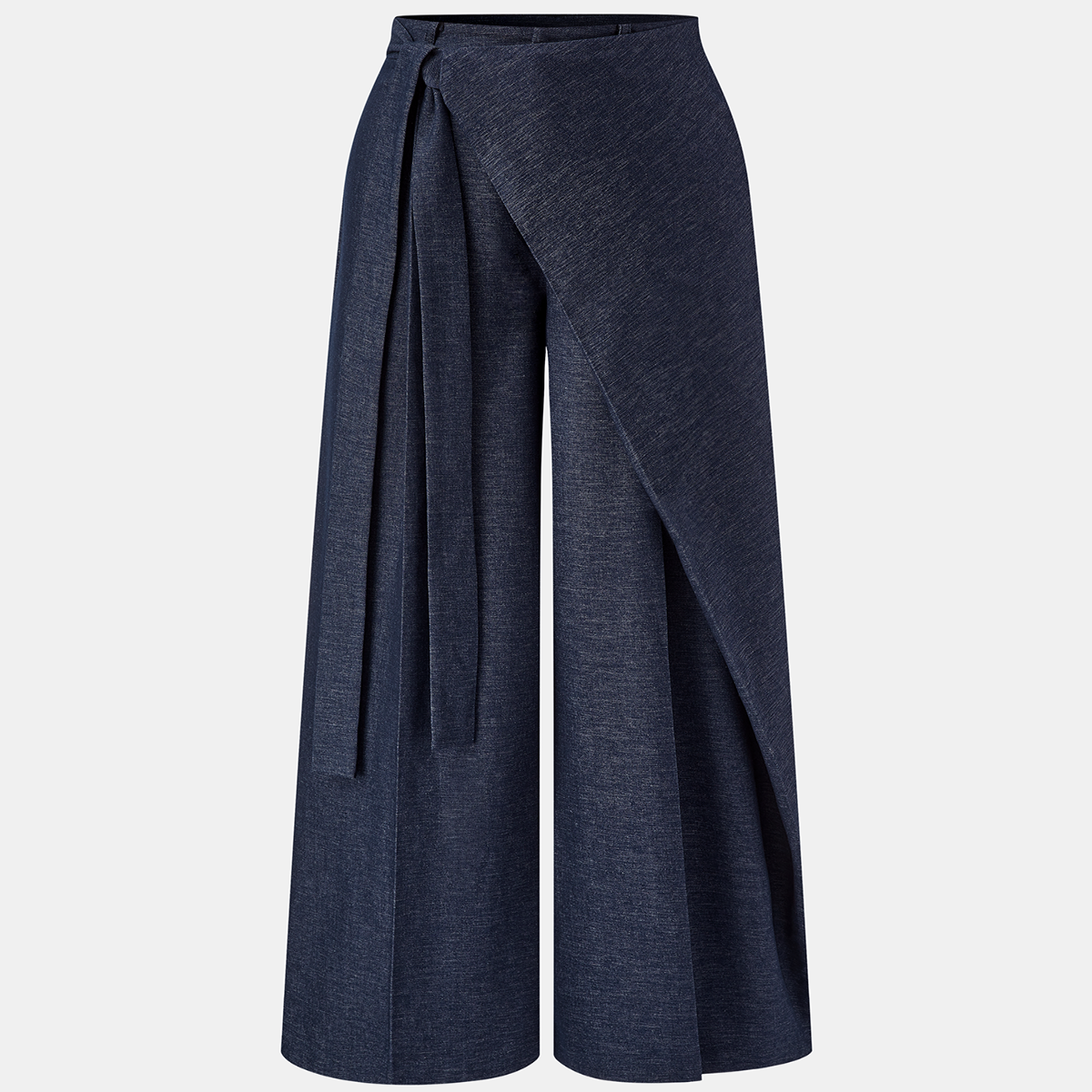 Oversized Wide Leg Pants with Mid Waist and Puddle Hem
