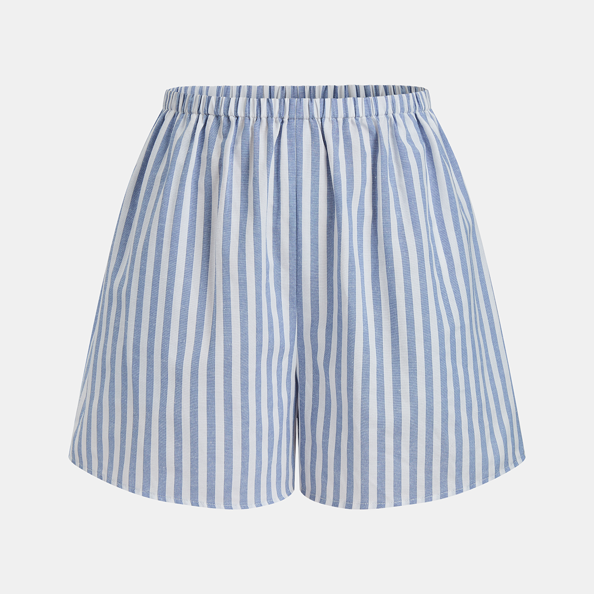 Cotton Blend Pajama Set with Short Sleeve Top and Elastic Waist Shorts