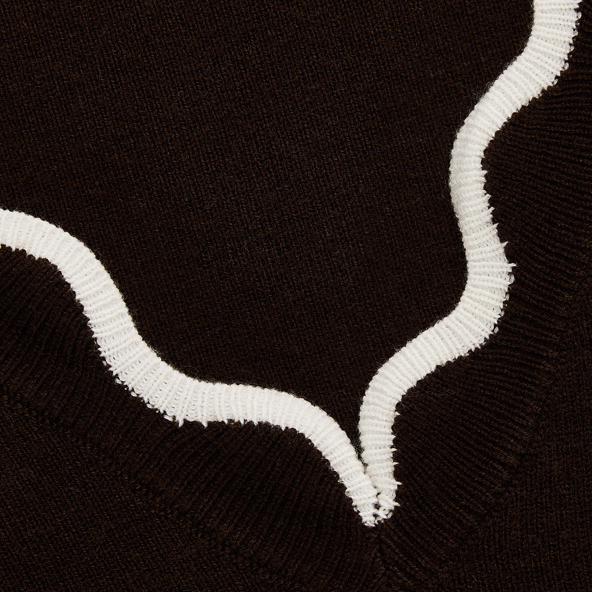 Wool Blend Knit Sweater with Scallop Trim and High Stretch Fabric