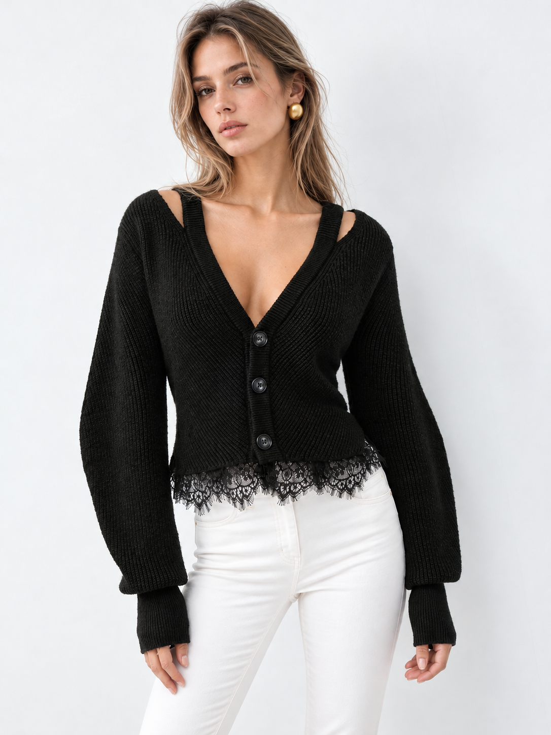 Knit Sweater with Wool Blend and Slight Stretch, Regular Fit