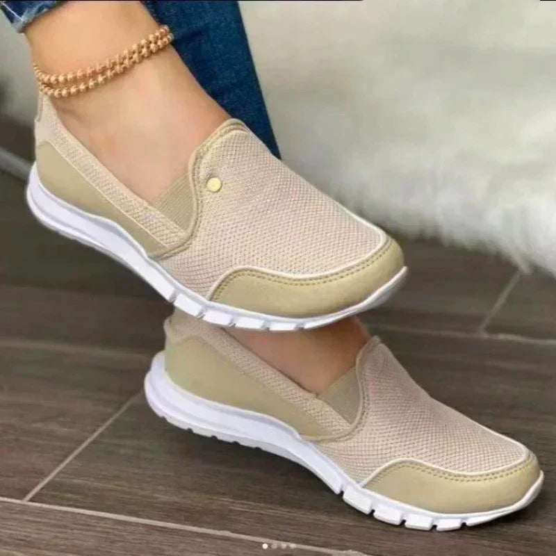 Orthopedic Slip-On Shoes with Extra Wide Fit and Contoured Insole, Breathable Upper