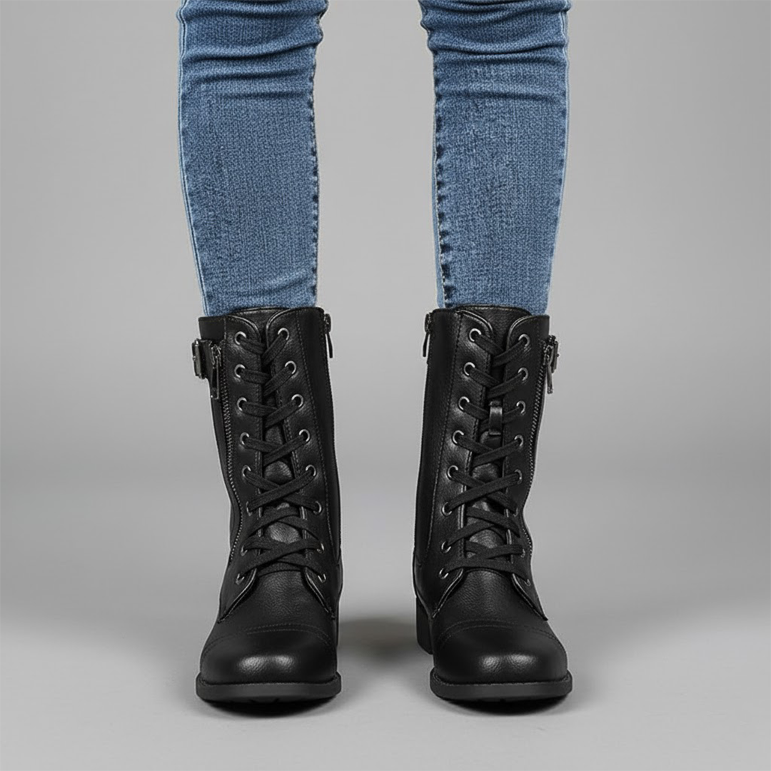 Womens Ankle Boots with Orthopedic Support and Side Zipper