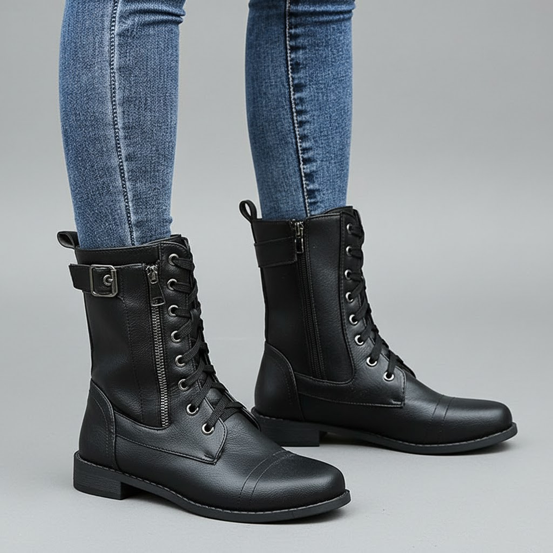 Womens Ankle Boots with Orthopedic Support and Side Zipper