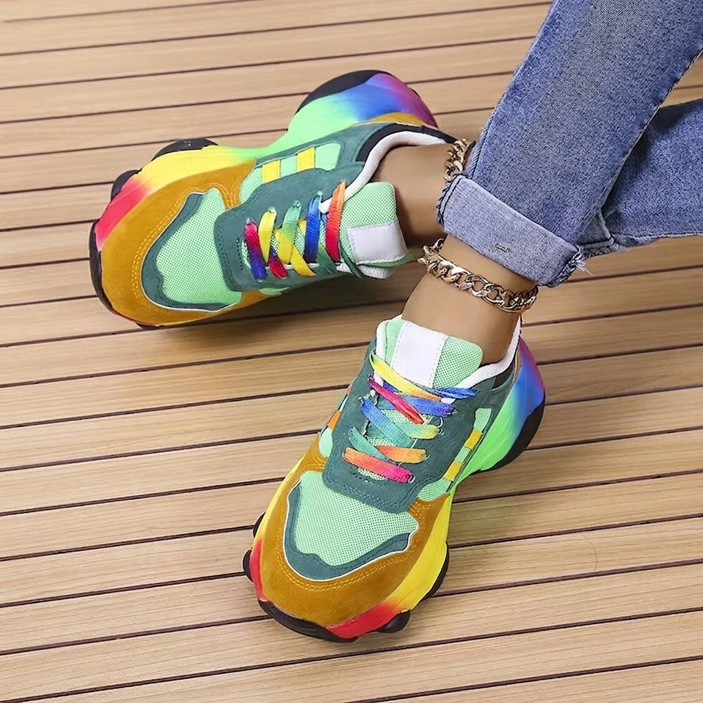 Walking Sneakers with Arch Support and Mesh Ventilation, Shock Absorbing Sole