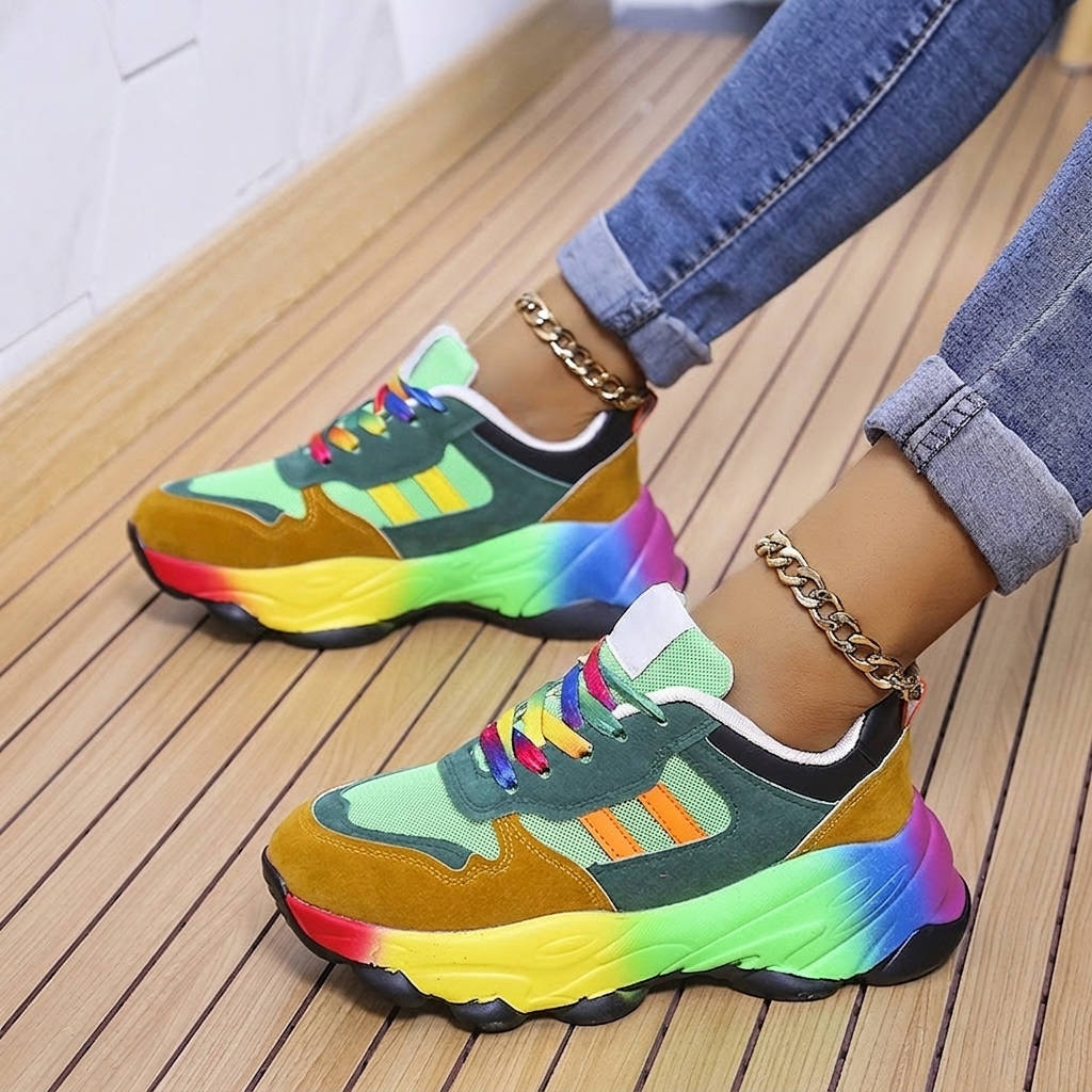 Walking Sneakers with Arch Support and Mesh Ventilation, Shock Absorbing Sole