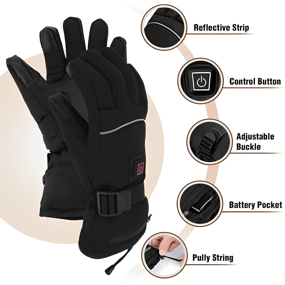Heated Hand Gloves with Full Finger Warmth and Fast Heat-Up Technology