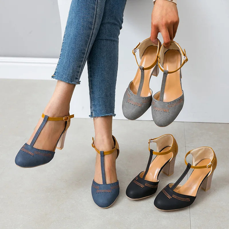 Womens Orthopaedic Heels with Cushioned Footbed and Arch Support, Breathable Upper