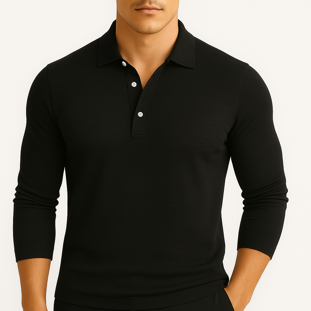 LumiNovi | Slim Lapel Polo Shirt-Shirt