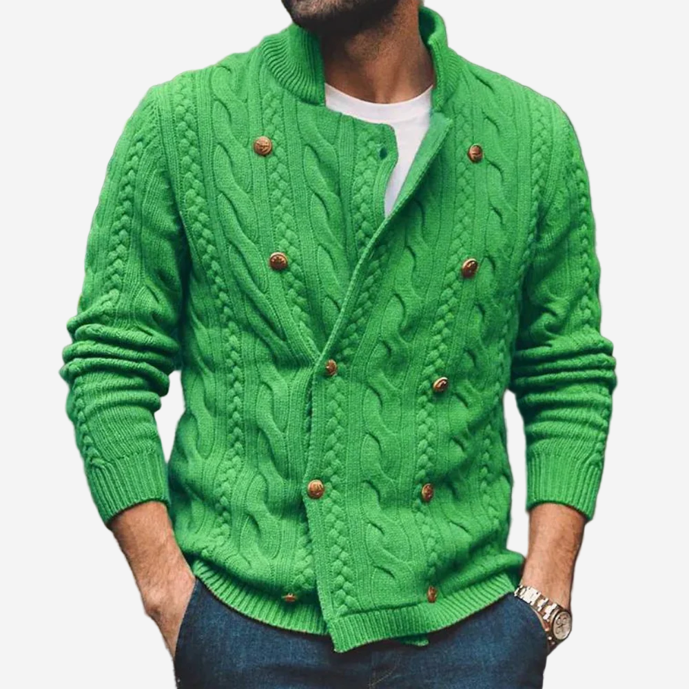 Luminovi | Cable Knit Cardigan-Cardigans
