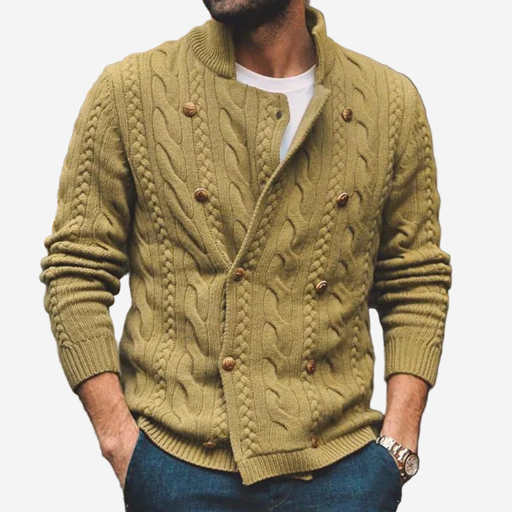 Luminovi | Cable Knit Cardigan-Cardigans