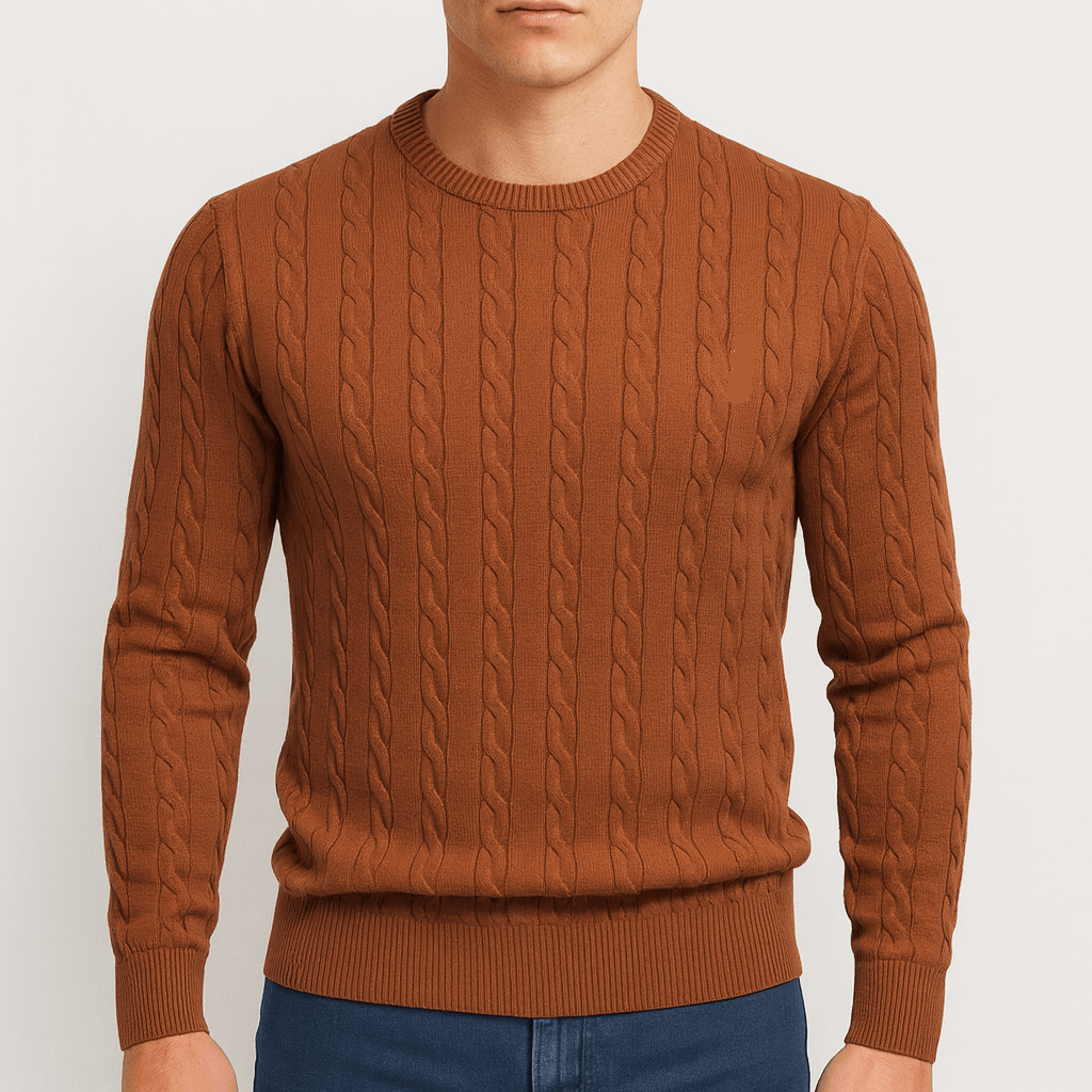 Luminovi | Cable Knit Sweatshirt-Sweatshirts