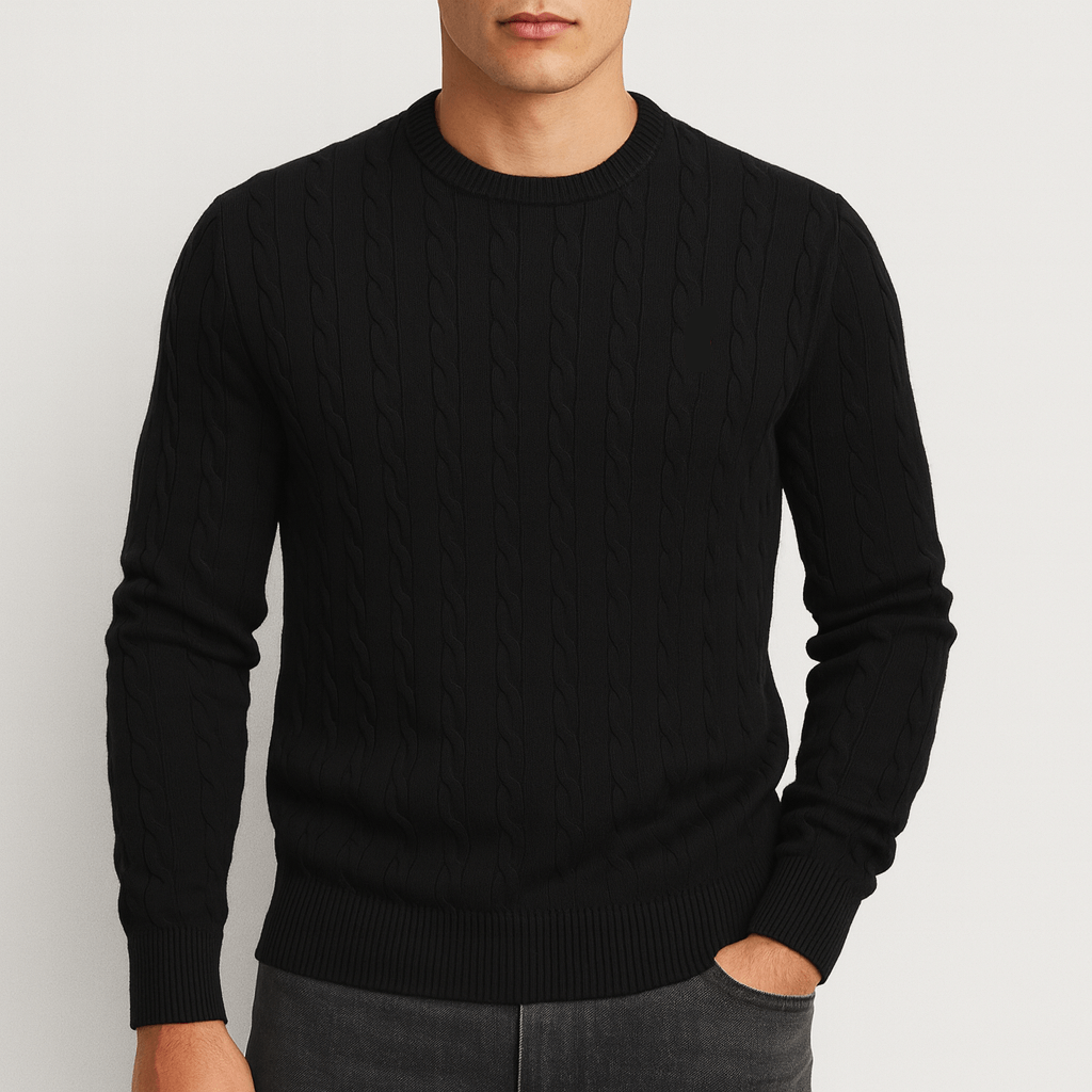 Luminovi | Cable Knit Sweatshirt-Sweatshirts