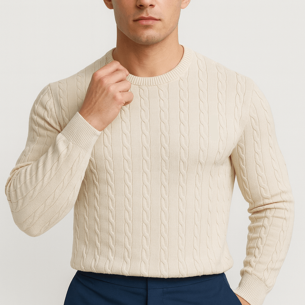 Luminovi | Cable Knit Sweatshirt-Sweatshirts
