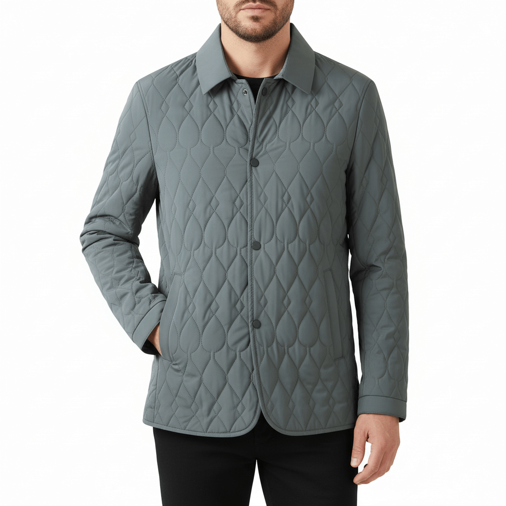 Luminovi | Diamond Quilted Jacket-Jacket