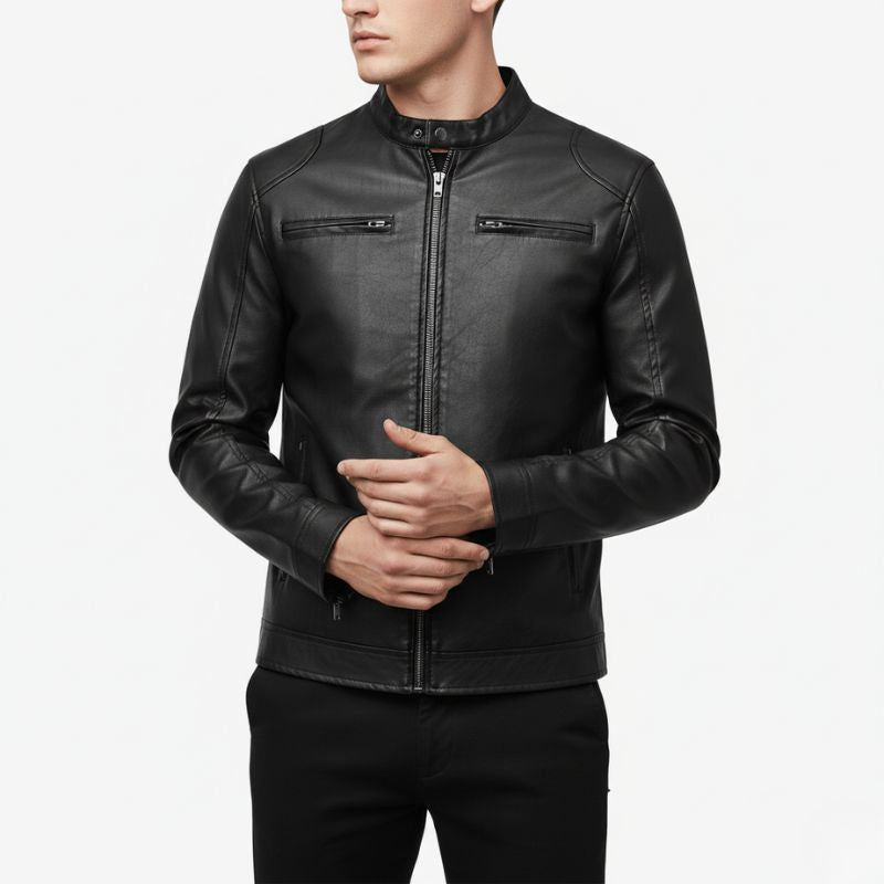 Reborn Styles - Slim Fit Bomber Leather Jacket