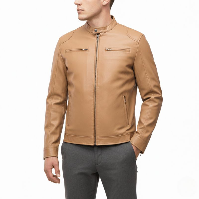 Reborn Styles - Slim Fit Bomber Leather Jacket