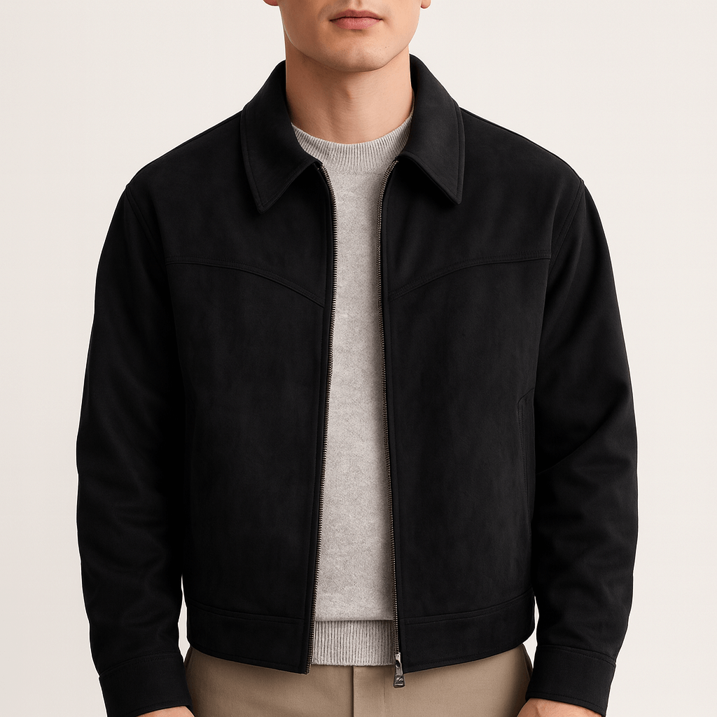 Luminovi | Suede Bomber Jacket-Jacket