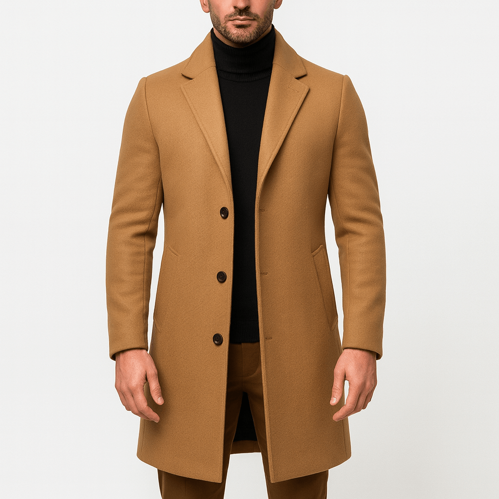 Luminovi | Tailored Classic Overcoat-Overcoats