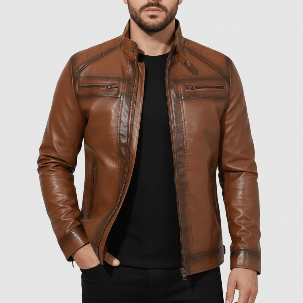 Luminovi | Vintage Leather Jacket-Jacket