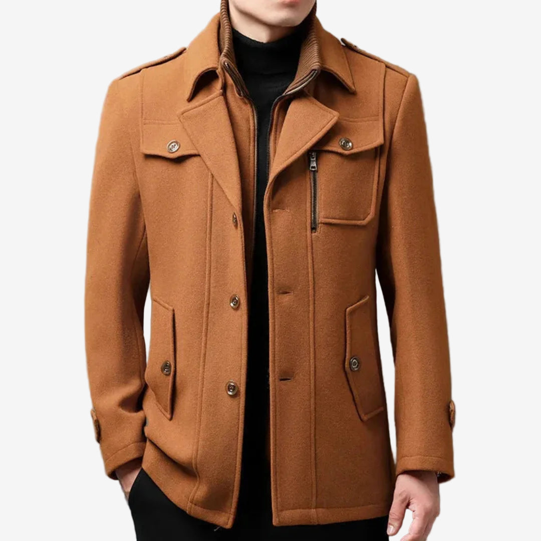 Luminovi | Wool-Blend Peacoat-Jacket