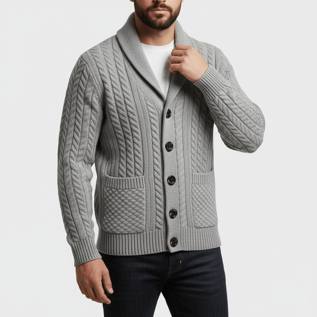 Luminovi | Wool Button-Up Sweater-Sweater