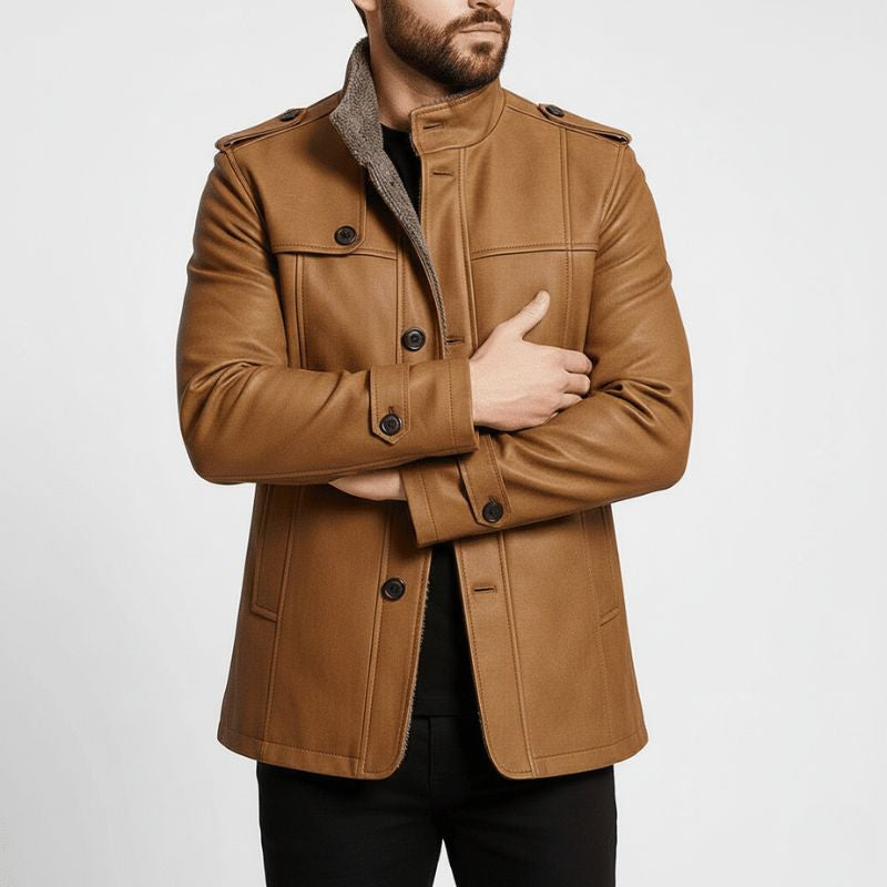 Suede Overcoat for Men, Long Soft-Touch Coat