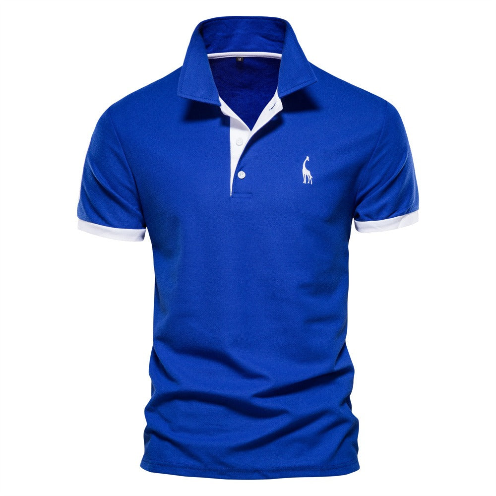 Mens Short-Sleeved Polo Shirt with Breathable Fabric