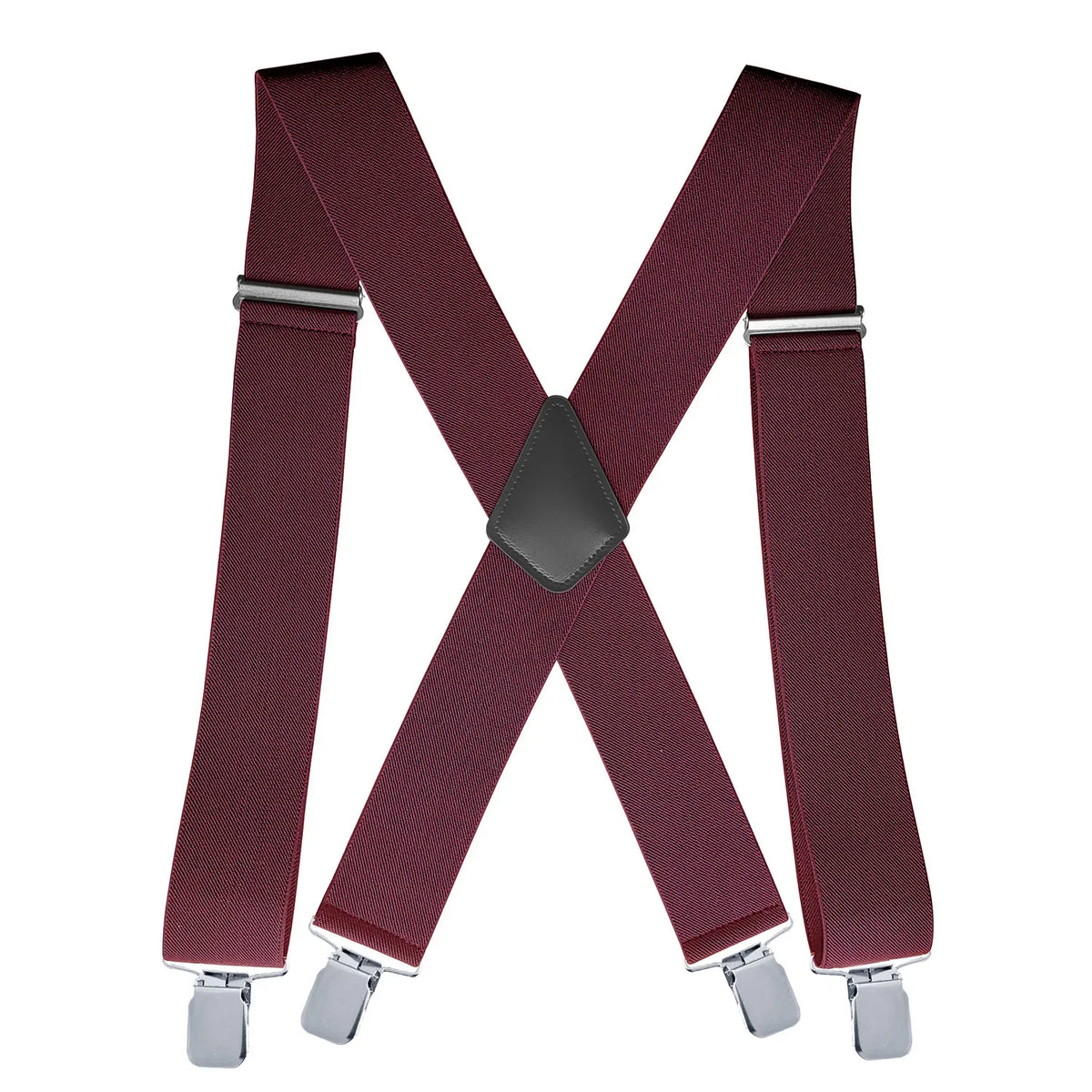 Mens Suspenders with Wide Reinforced Straps and Heavy-Duty Metal Clips, Adjustable Y-Back