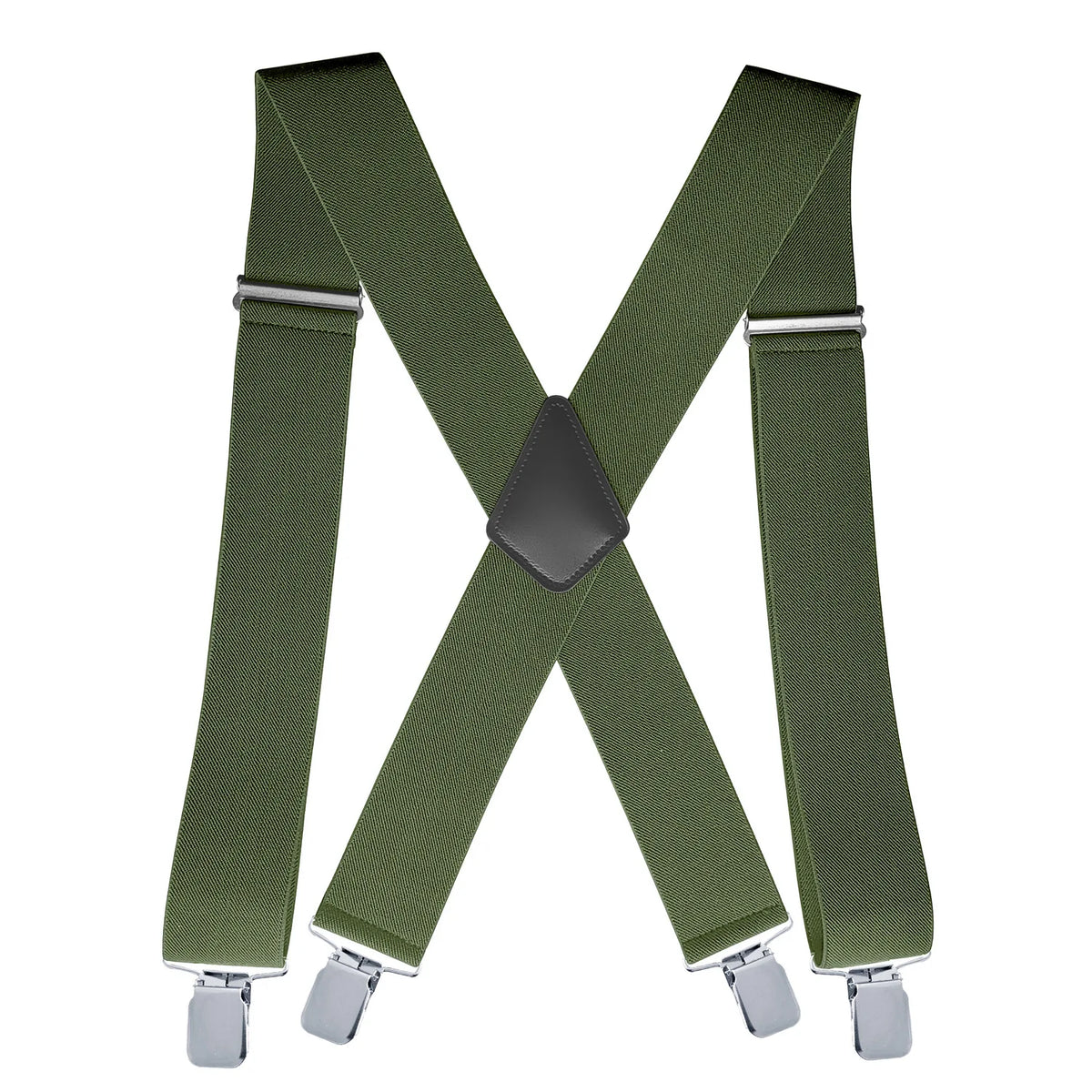 Mens Suspenders with Wide Reinforced Straps and Heavy-Duty Metal Clips, Adjustable Y-Back