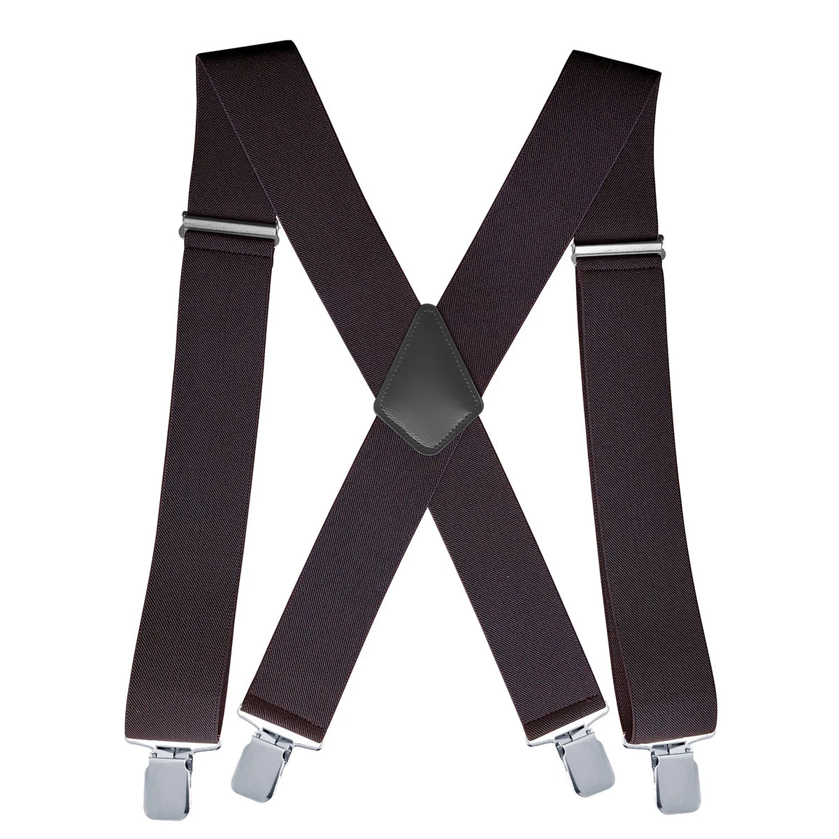 Mens Suspenders with Wide Reinforced Straps and Heavy-Duty Metal Clips, Adjustable Y-Back