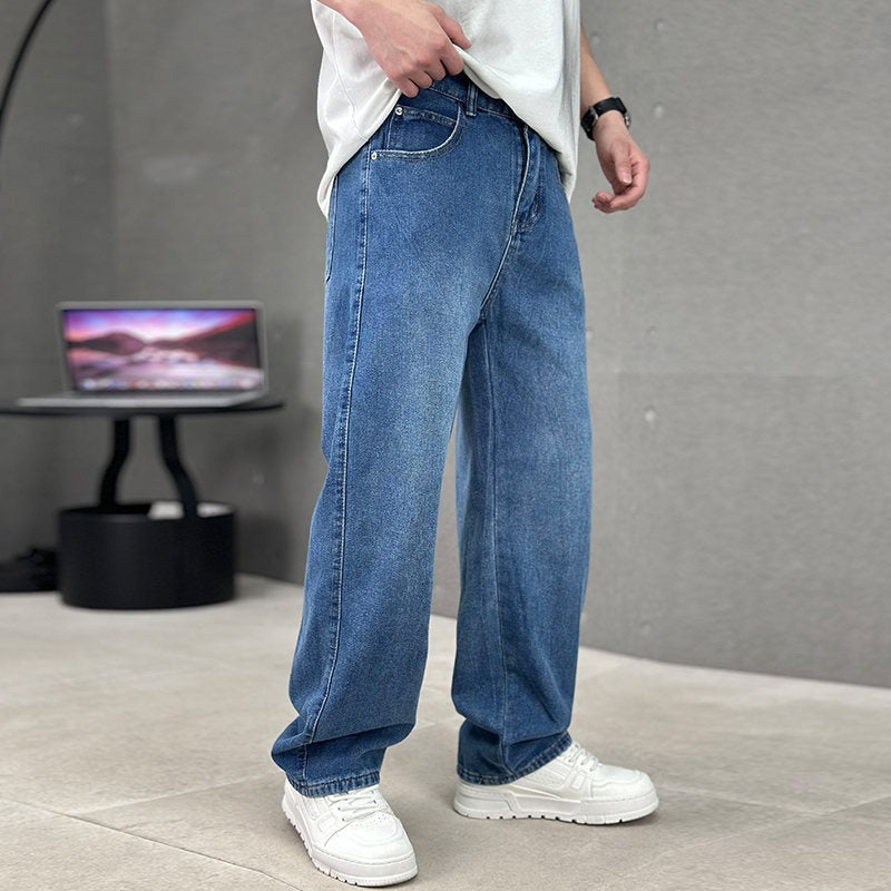 Mens Wide Leg Jeans with Relaxed Fit for Casual Wear
