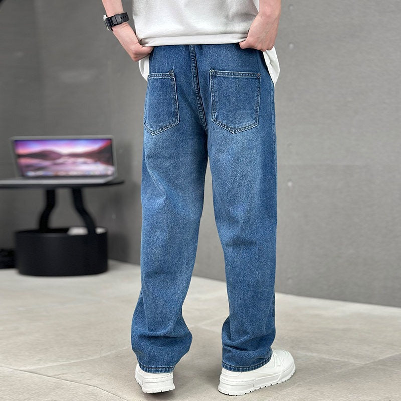 Mens Wide Leg Jeans with Relaxed Fit for Casual Wear