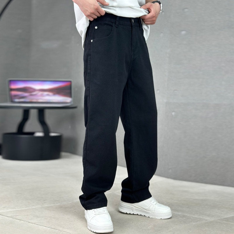 Mens Wide Leg Jeans with Relaxed Fit for Casual Wear