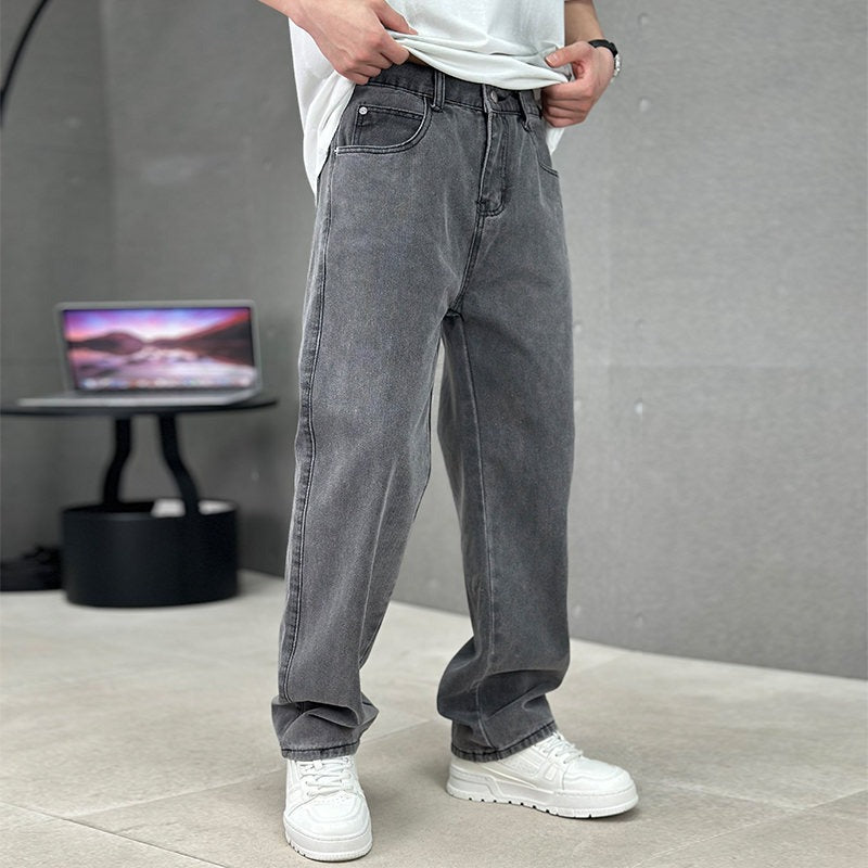 Mens Wide Leg Jeans with Relaxed Fit for Casual Wear