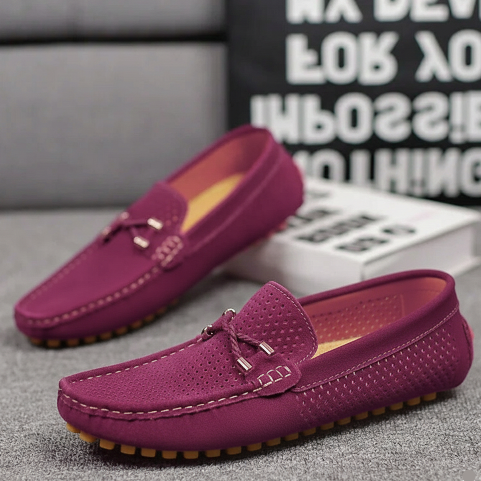 Mens Slip-On Loafers with Breathable Upper and Low Profile Design for Daily Casual Wear