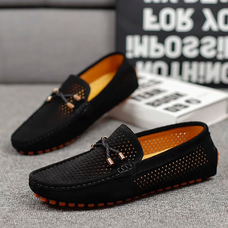 Mens Slip-On Loafers with Breathable Upper and Low Profile Design for Daily Casual Wear