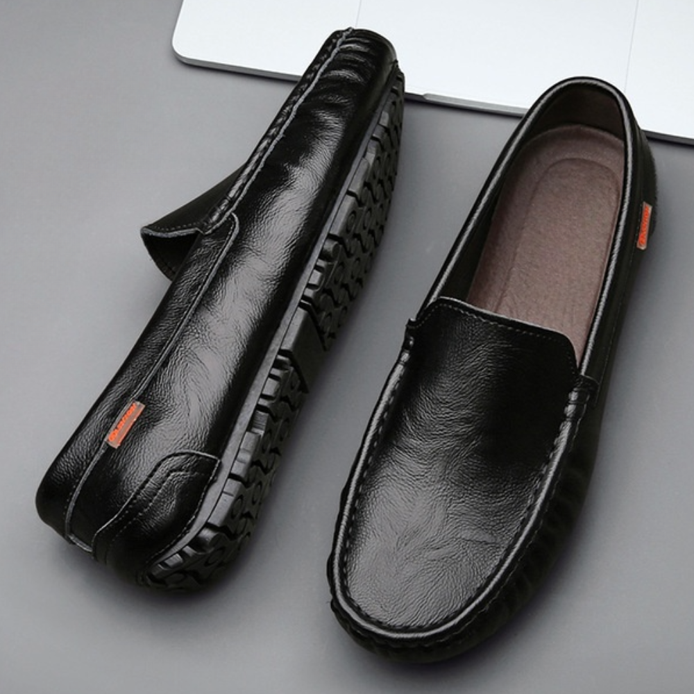 Mens Slip-On Loafers with Cushioned Footbed and Flexible Outsole for Office Wear