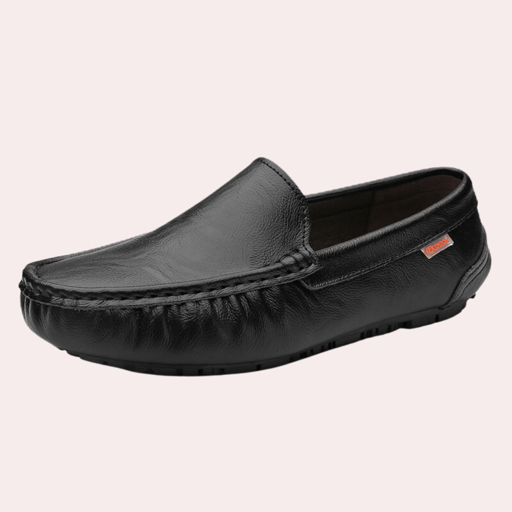 Mens Slip-On Loafers with Cushioned Footbed and Flexible Outsole for Office Wear