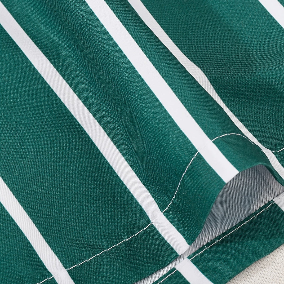 Striped Swim Shorts for Men with Drawstring Waist and Regular Fit, Pool-to-Street