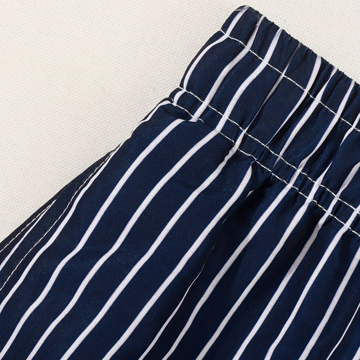 Striped Swim Shorts for Men with Drawstring Waist and Regular Fit, Pool-to-Street
