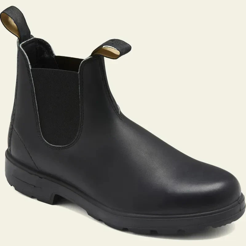 Chelsea Ankle Work Boots for Men with Elastic Slip-On Gussets and Padded Footbed