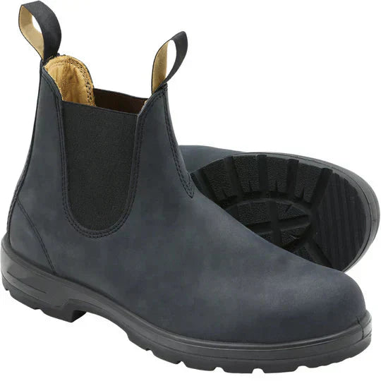 Chelsea Ankle Work Boots for Men with Elastic Slip-On Gussets and Padded Footbed