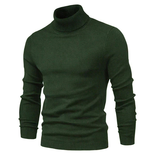 Mens Turtleneck Sweater with Soft Knit Blend and Relaxed Casual Fit, Machine Washable
